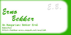 erno bekker business card
