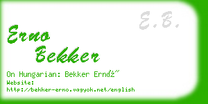 erno bekker business card